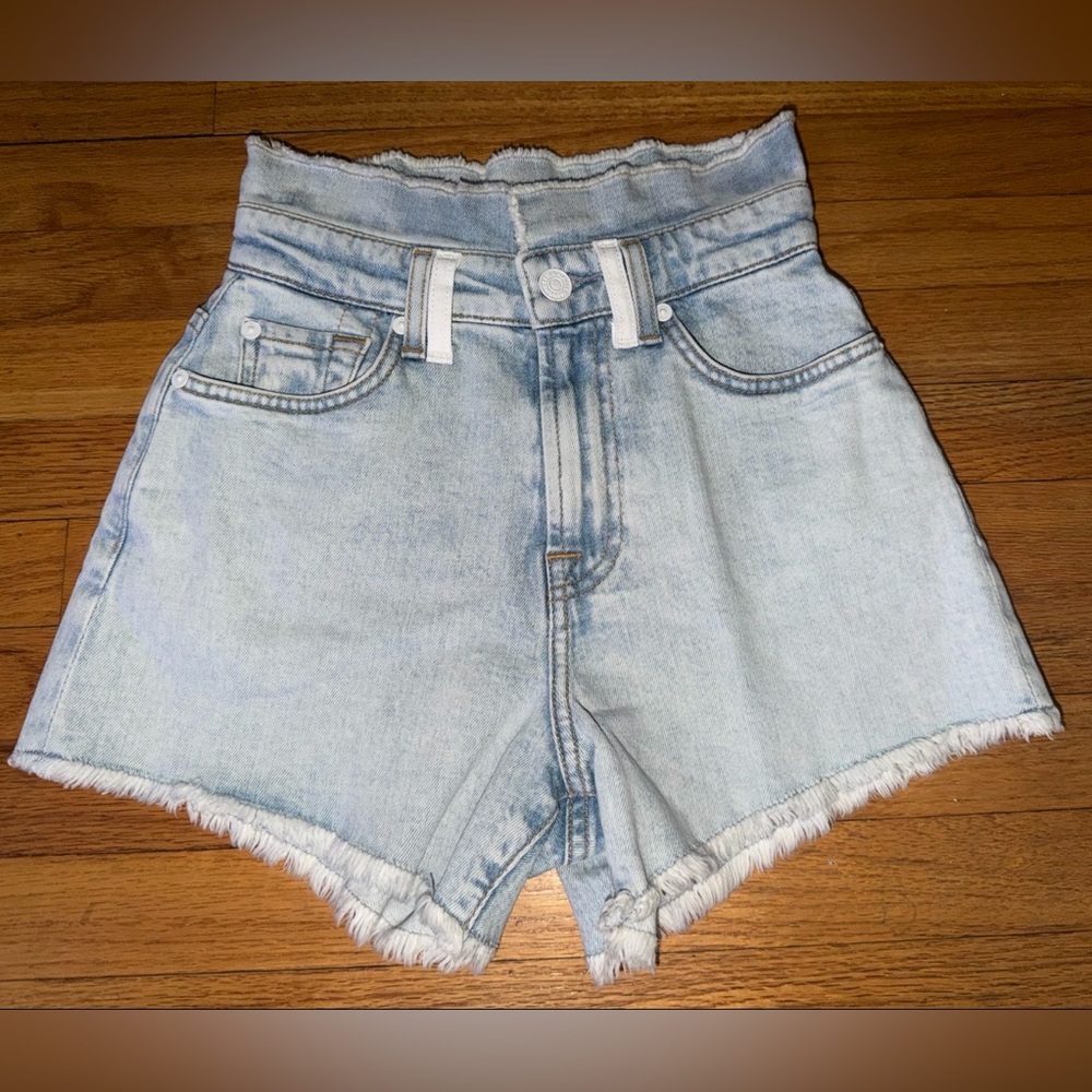 7 for all mankind Light Blue Denim High-Waisted Women Shorts size 23